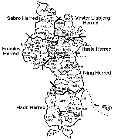 Danish Family Search Map of Area