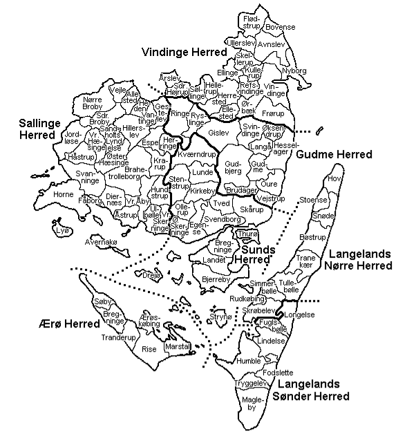 Danish Family Search Map of Area